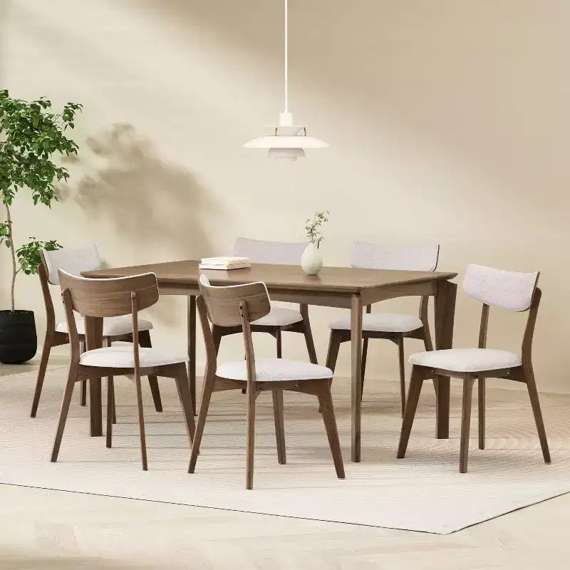 GDFStudio Chaises de salle à manger rembourrées Crystal en bois d'hévéa (Lot de 2)
