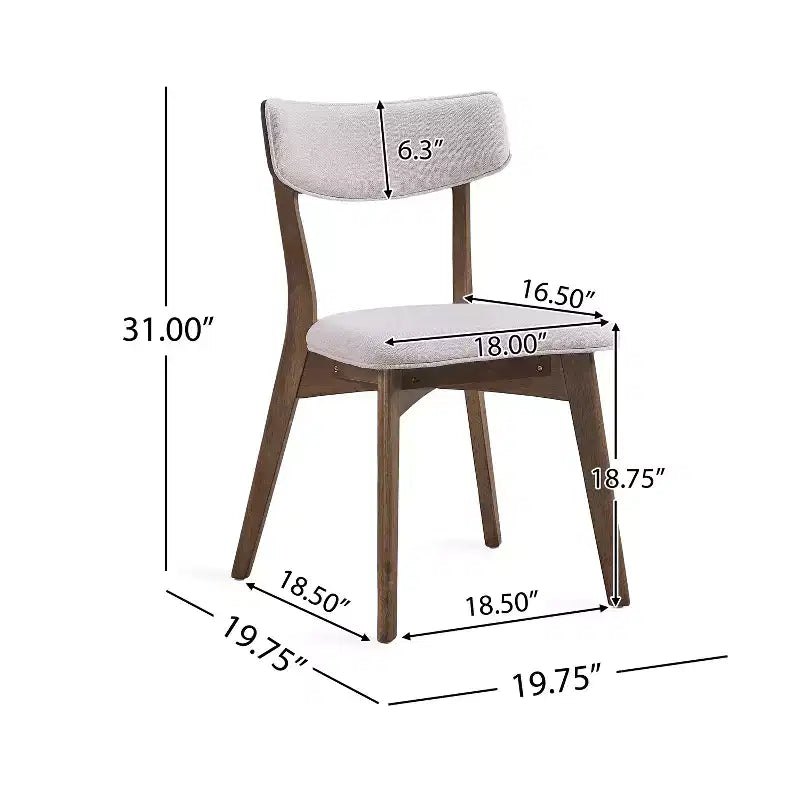 GDFStudio Chaises de salle à manger rembourrées Crystal en bois d'hévéa (Lot de 2)