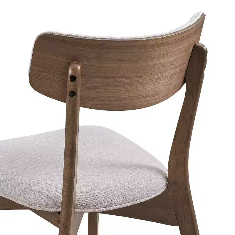 GDFStudio Chaises de salle à manger rembourrées Crystal en bois d'hévéa (Lot de 2)