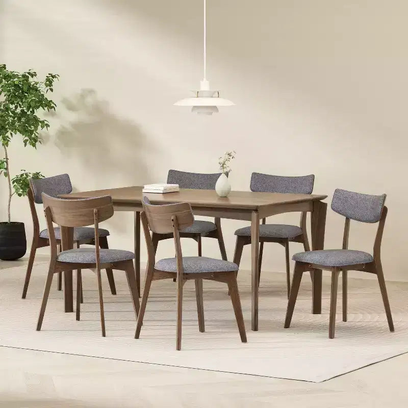 GDFStudio Chaises de salle à manger rembourrées Crystal en bois d'hévéa (Lot de 2)
