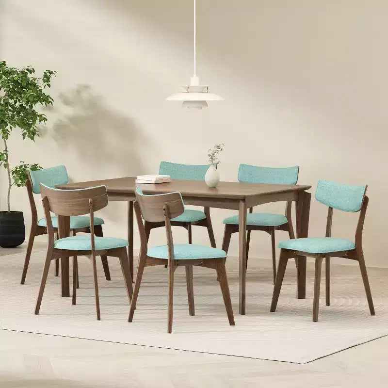 GDFStudio Chaises de salle à manger rembourrées Crystal en bois d'hévéa (Lot de 2)