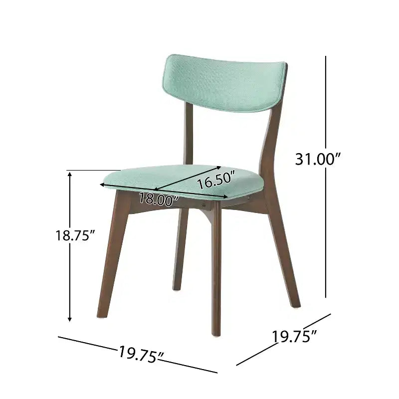 GDFStudio Chaises de salle à manger rembourrées Crystal en bois d'hévéa (Lot de 2)