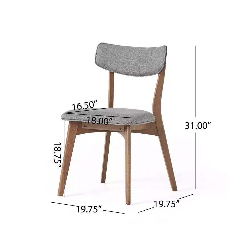 GDFStudio Chaises de salle à manger rembourrées Crystal en bois d'hévéa (Lot de 2)