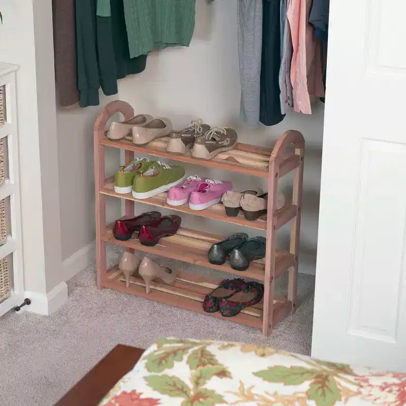 Étagère à chaussures 4 niveaux en cèdre CedarFresh
