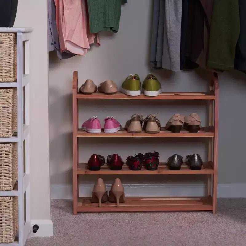 Étagère à chaussures 4 niveaux en cèdre CedarFresh