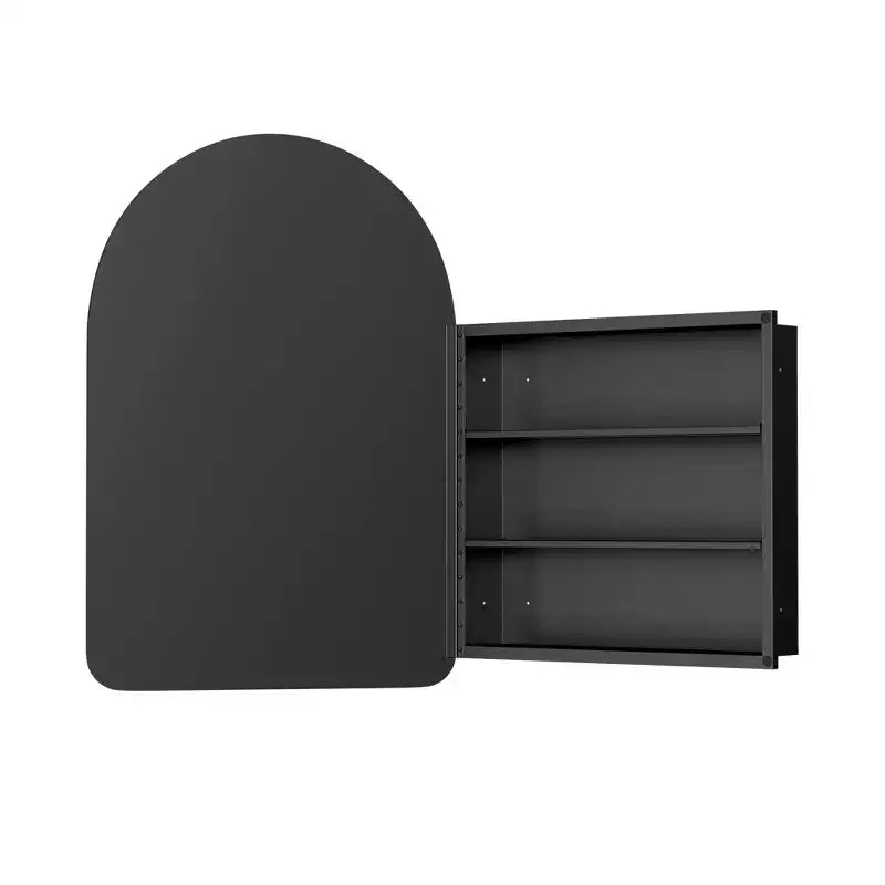 PexFix Armoire à pharmacie de salle de bain murale/encastrée 36x24 avec miroir noir en métal cintré