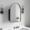 PexFix Arched Metal 36x24 Recessed/Surface Mount Medicine Cabinet with Mirror Black