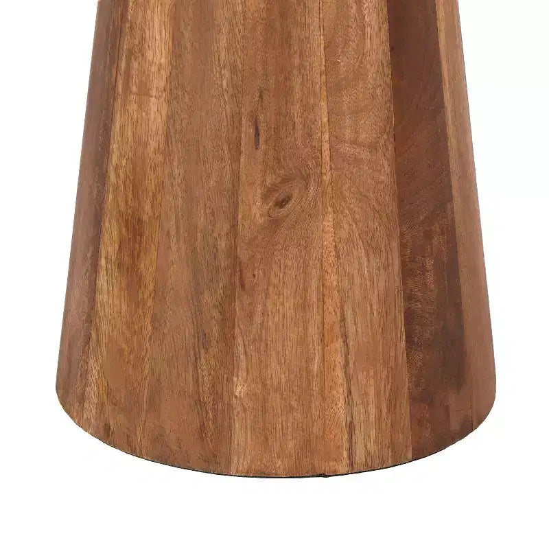 Table d'appoint ronde en manguier et métal doré - Table d'appoint moderne, 57 cm H