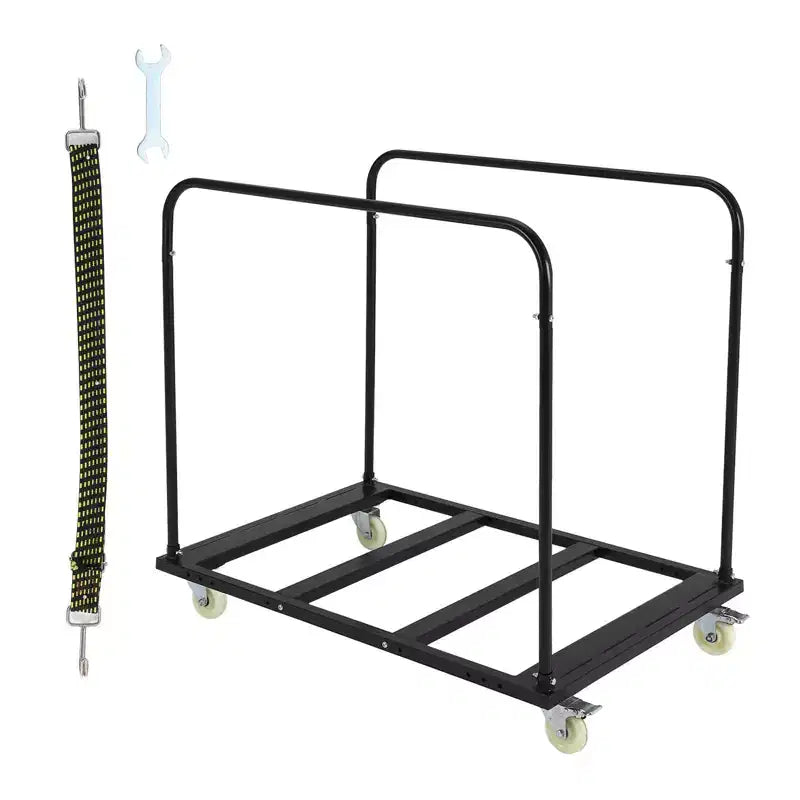 Chariot de table pliant robuste avec 5 roues pivotantes - Chariot en acier de 816 kg pour garage, entrepôt et événements
