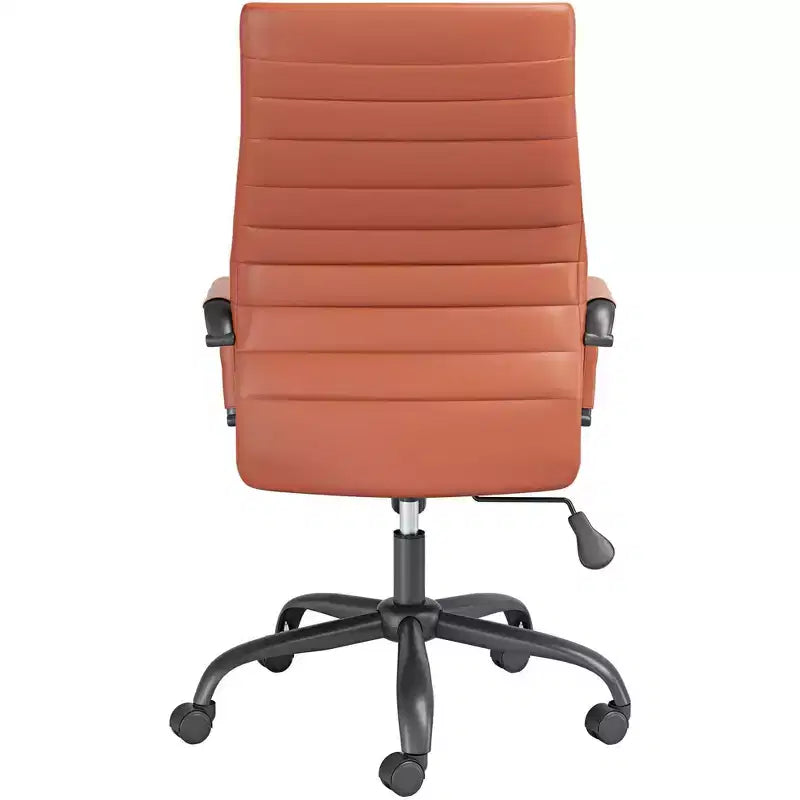 Chaise de Bureau Ajustable en Similicuir Orange Primero Studio 55D