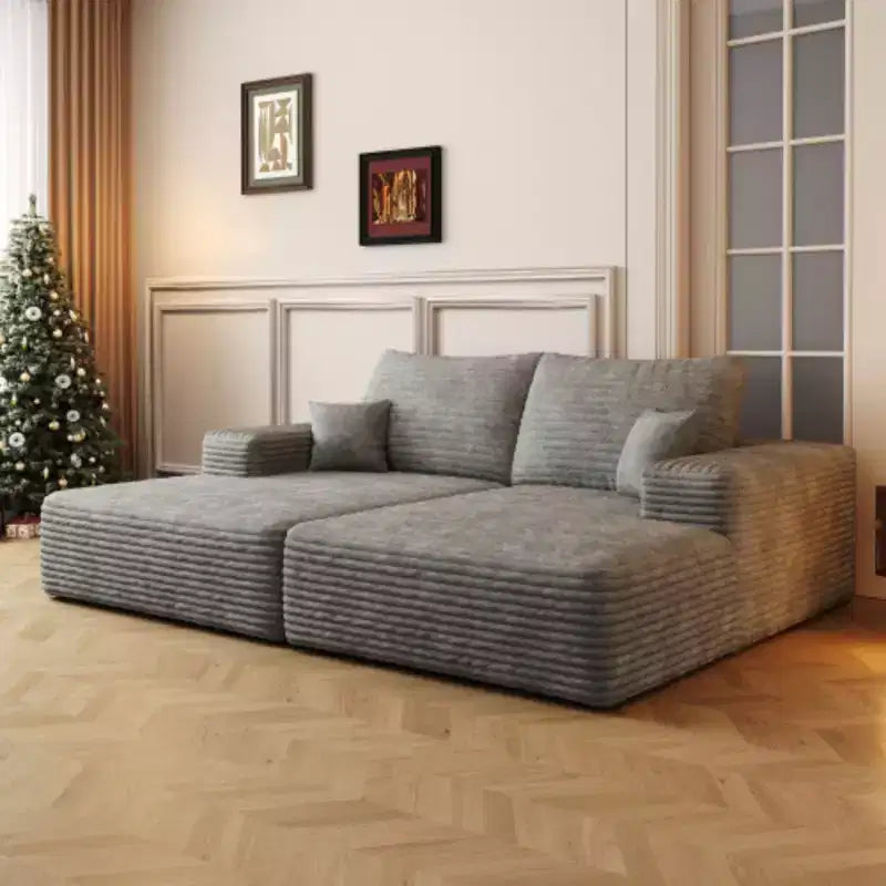Canapé-lit moderne avec deux couchages, méridienne pour salle de cinéma/bonus, aucun assemblage requis, gris