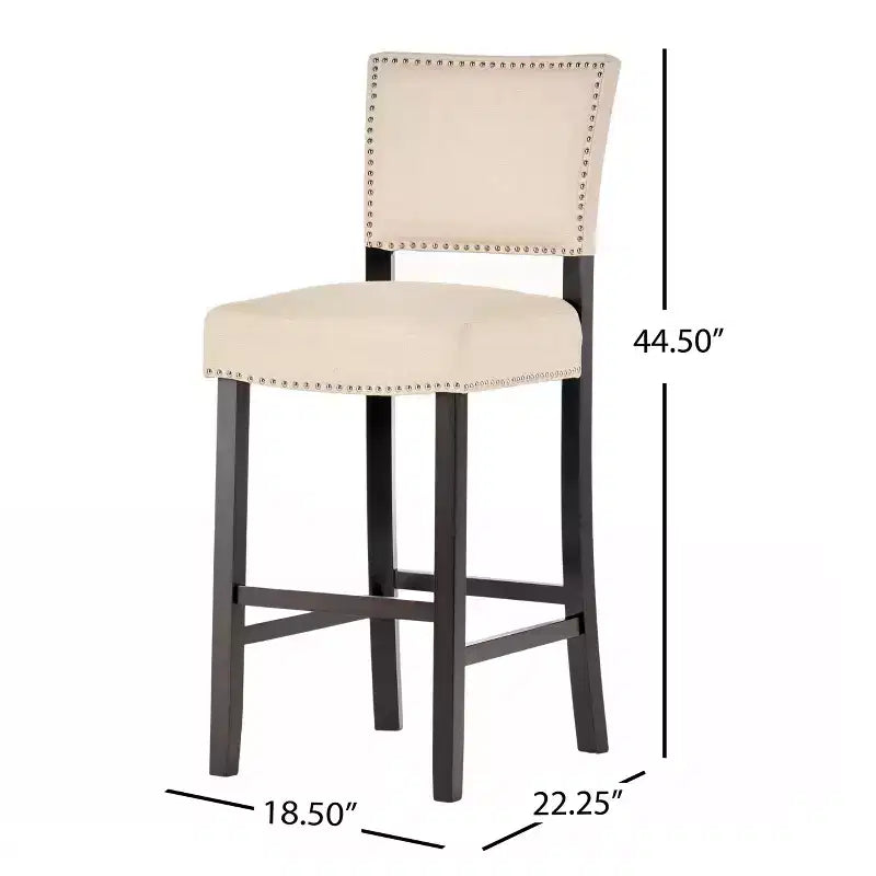 Tabourets de Bar rembourrés en Faux Cuir Contemporains Christopher Knight Home Mayfield avec Rivets Décoratifs (Lot de 2)