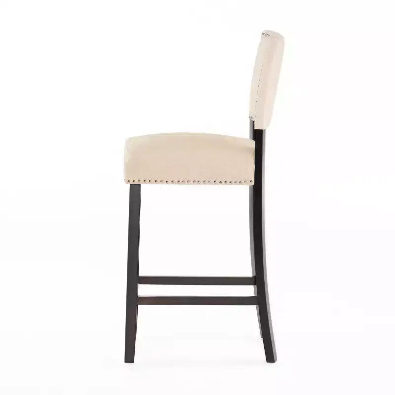 Tabourets de Bar rembourrés en Faux Cuir Contemporains Christopher Knight Home Mayfield avec Rivets Décoratifs (Lot de 2)
