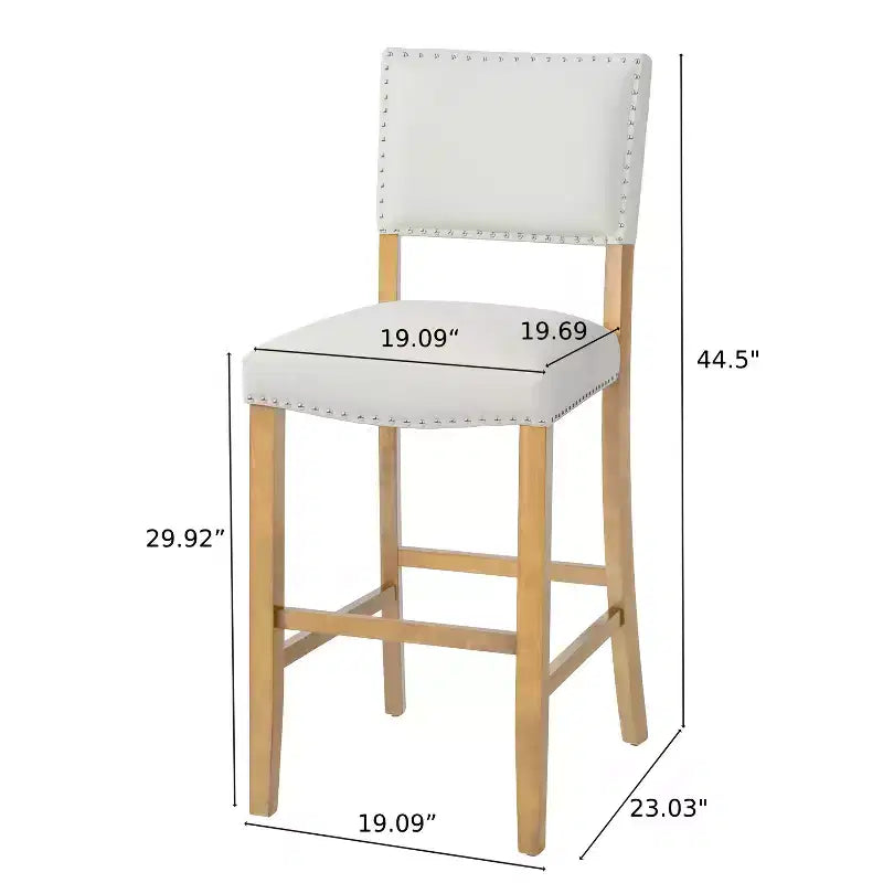 Tabourets de Bar rembourrés en Faux Cuir Contemporains Christopher Knight Home Mayfield avec Rivets Décoratifs (Lot de 2)