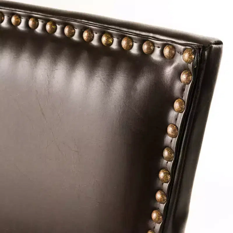 Tabourets de Bar rembourrés en Faux Cuir Contemporains Christopher Knight Home Mayfield avec Rivets Décoratifs (Lot de 2)