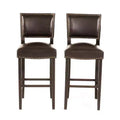 Christopher Knight Home Mayfield Contemporary Faux Leather Upholstered Barstools with Nailhead Trim (Set of 2)