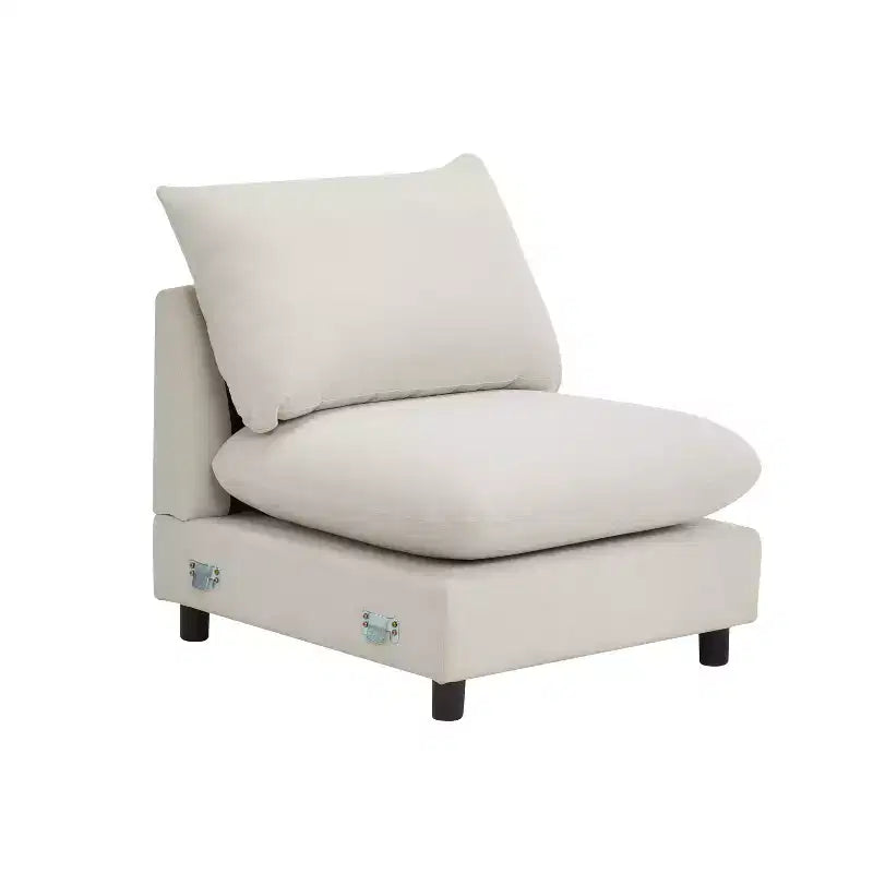 Christopher Knight Home Acker, ensemble de 5 canapés modulables d'angle modernes et rembourrés, blanc