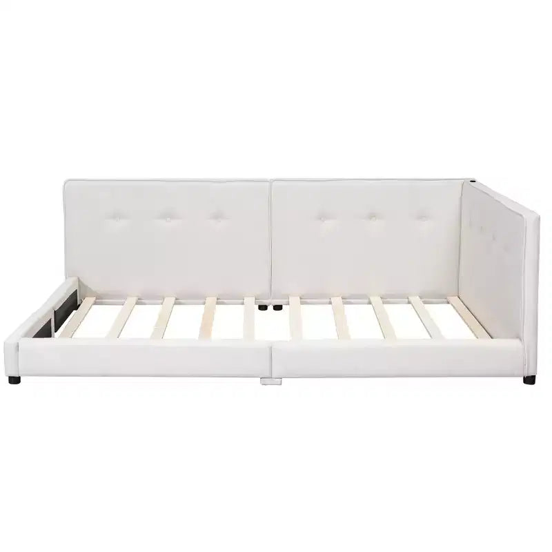 Lit plateforme capitonné Whisen Modern avec ports USB