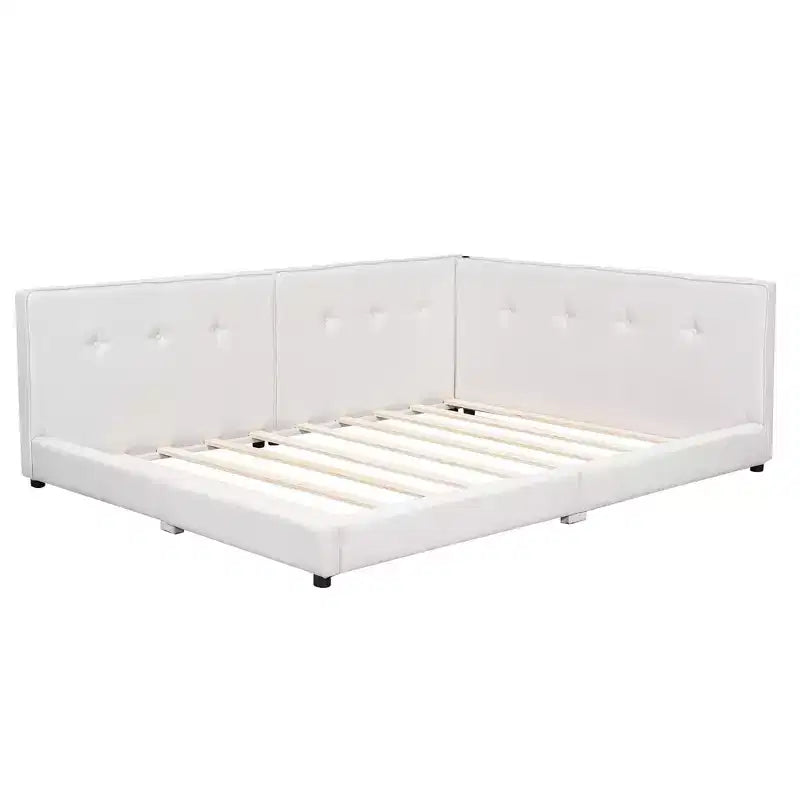 Lit plateforme capitonné Whisen Modern avec ports USB