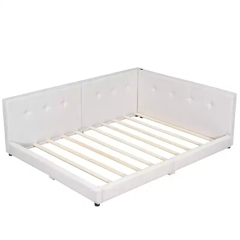 Lit plateforme capitonné Whisen Modern avec ports USB