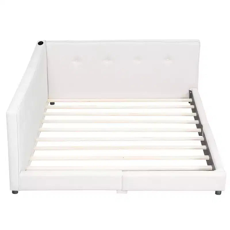 Lit plateforme capitonné Whisen Modern avec ports USB