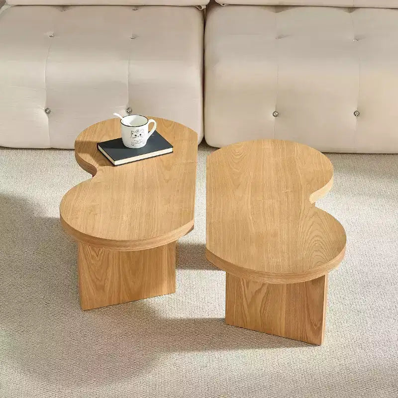 Table Basse Papillon MAYEERTY en MDF Séparable en 2 Petites Tables pour Salon Chambre