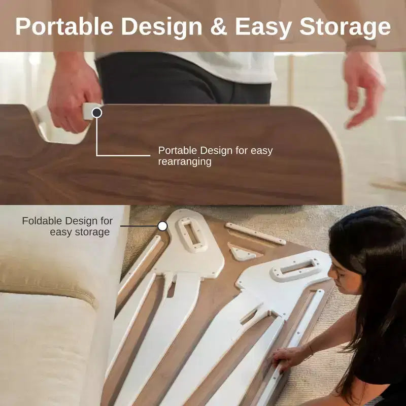 Table à manger rectangulaire Hoek, assemblage sans outil, plan de travail portable et peu encombrant, durable et polyvalente pour dîner ou travailler