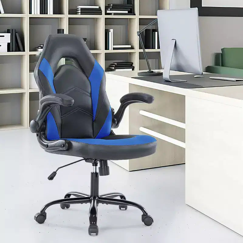 FIRNEWST Confort de jeu supérieur : Chaise ergonomique en cuir PU avec accoudoirs relevables réglables