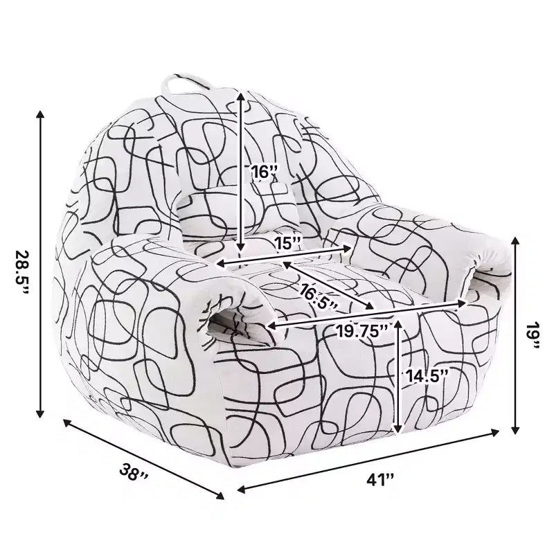 Fauteuil paresseux en peluche avec mousse haute densité et accoudoirs – Pouf géant de style lounge pour salon et chambre