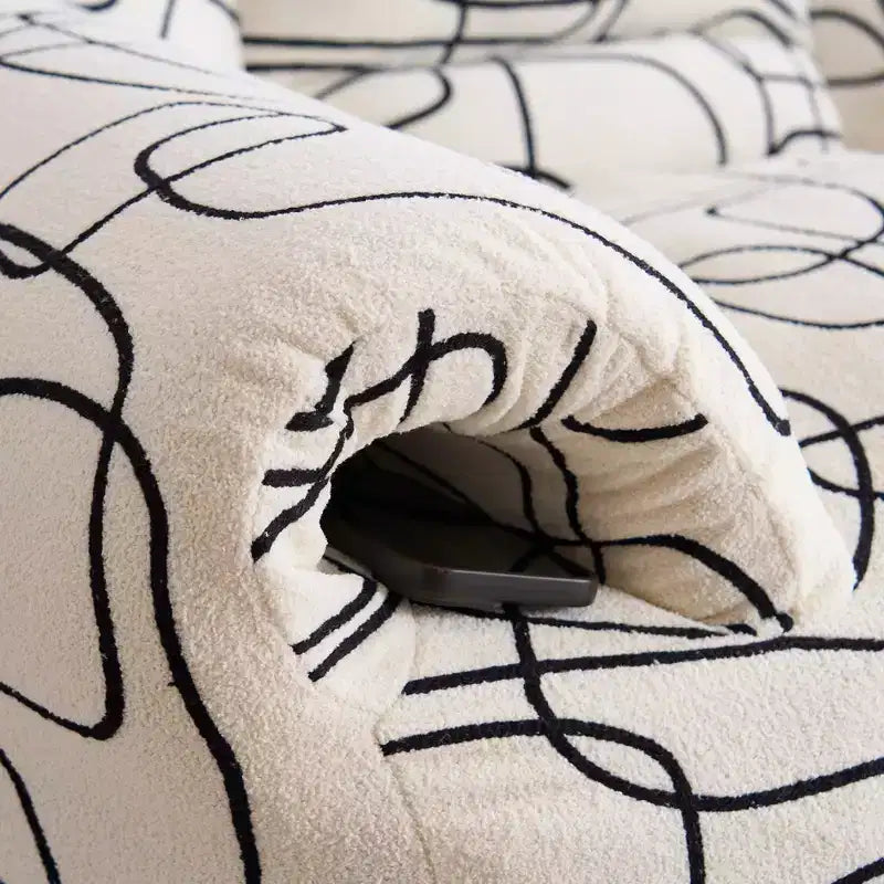 Fauteuil paresseux en peluche avec mousse haute densité et accoudoirs – Pouf géant de style lounge pour salon et chambre