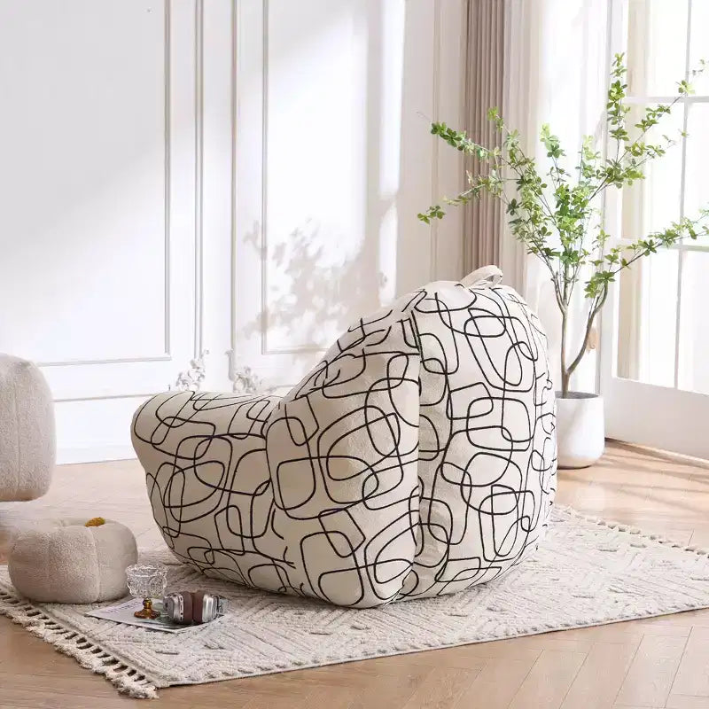 Fauteuil paresseux en peluche avec mousse haute densité et accoudoirs – Pouf géant de style lounge pour salon et chambre