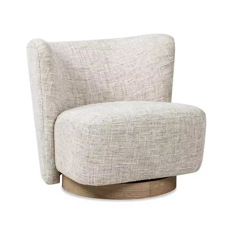 Fauteuil d'appoint pivotant moderne en chenille avec base à retour automatique - Fauteuil de salon compact et rembourré