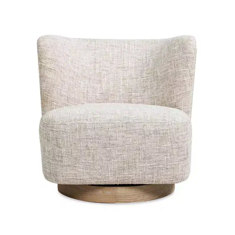 Fauteuil d'appoint pivotant moderne en chenille avec base à retour automatique - Fauteuil de salon compact et rembourré