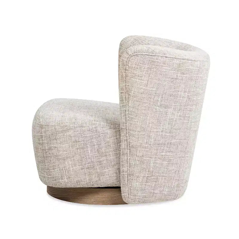 Fauteuil d'appoint pivotant moderne en chenille avec base à retour automatique - Fauteuil de salon compact et rembourré