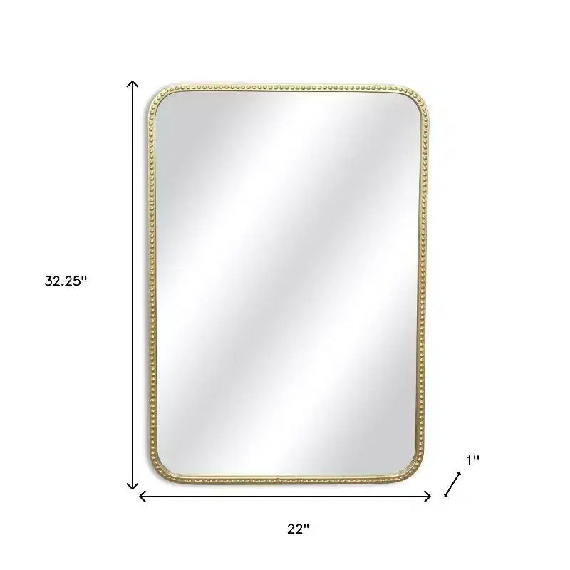 Miroir mural décoratif doré à perles, 81 cm - Pour salon, chambre et couloir