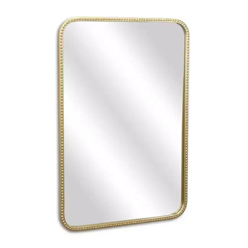 Miroir mural décoratif doré à perles, 81 cm - Pour salon, chambre et couloir