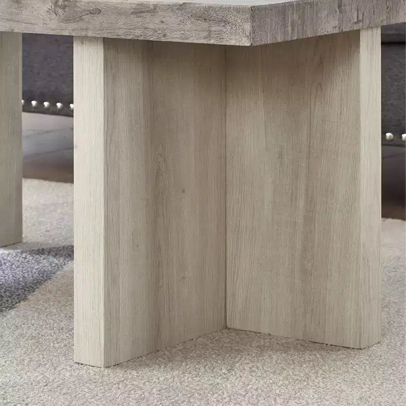 Table basse contemporaine - Design à double pied avec base en T