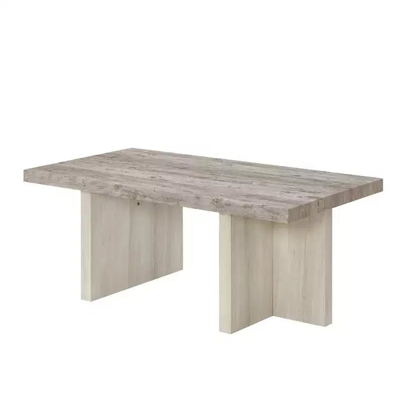 Table basse contemporaine - Design à double pied avec base en T
