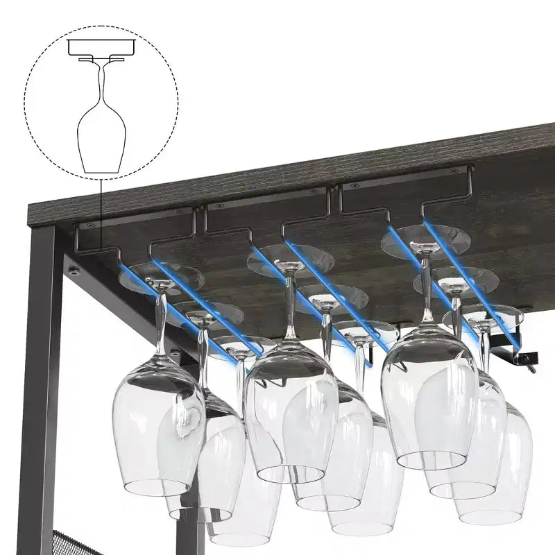 Meuble à vin rétro industriel avec étagères réglables - Buffet de bar pour cuisine et restaurant