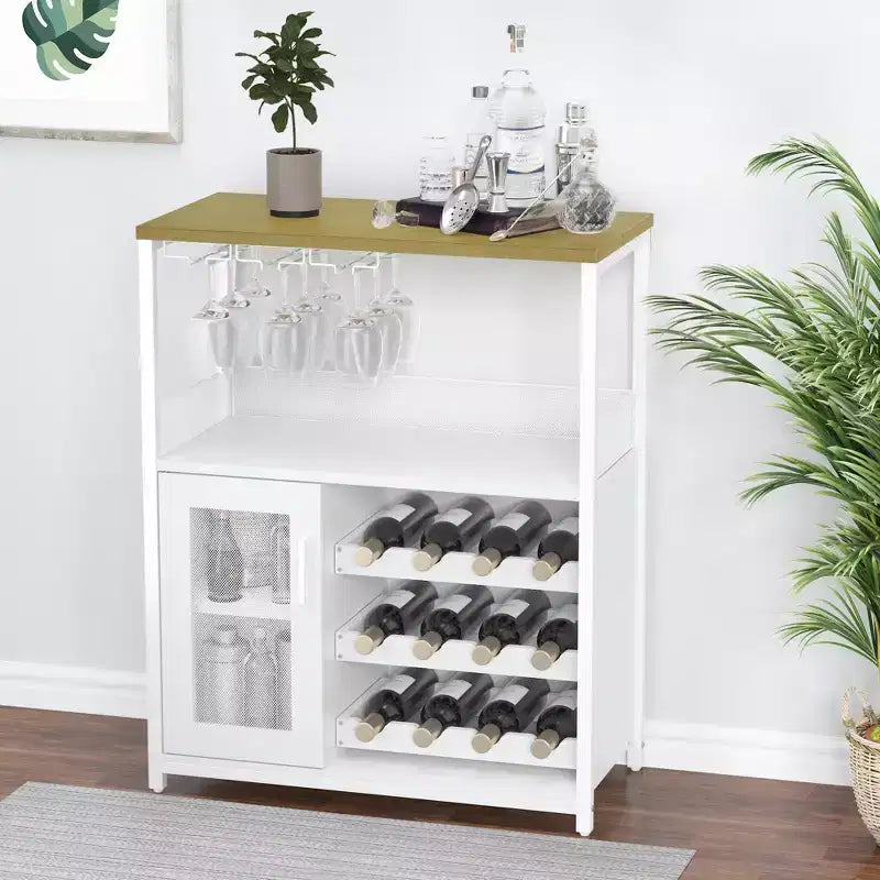 Meuble à vin rétro industriel avec étagères réglables - Buffet de bar pour cuisine et restaurant