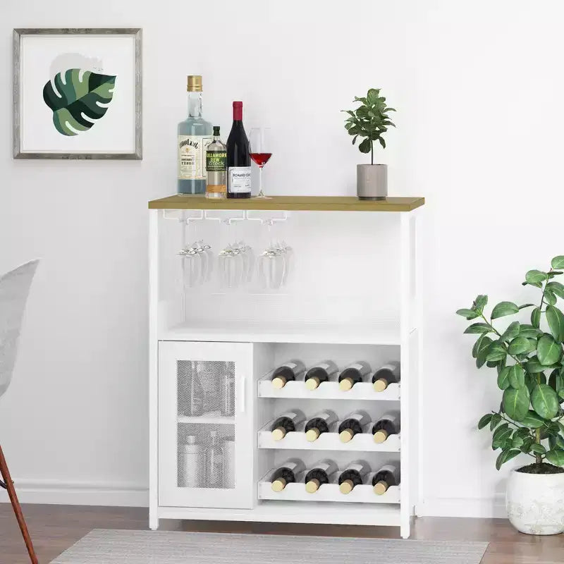 Meuble à vin rétro industriel avec étagères réglables - Buffet de bar pour cuisine et restaurant