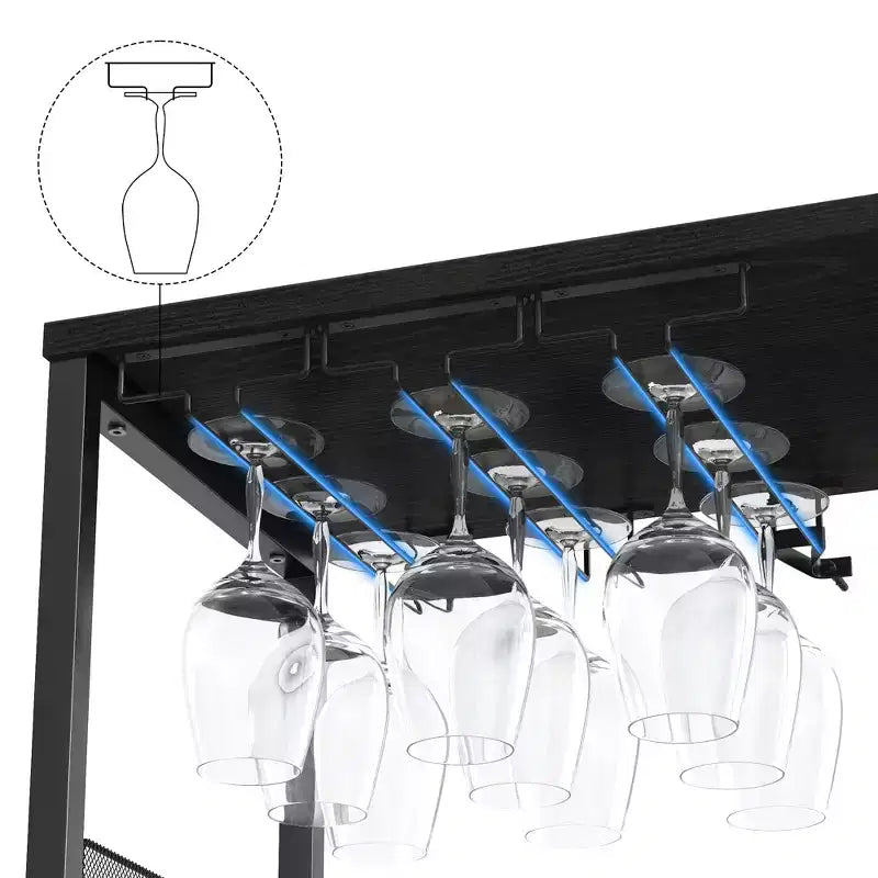 Meuble à vin rétro industriel avec étagères réglables - Buffet de bar pour cuisine et restaurant