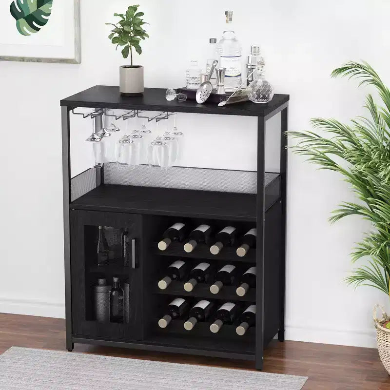 Meuble à vin rétro industriel avec étagères réglables - Buffet de bar pour cuisine et restaurant