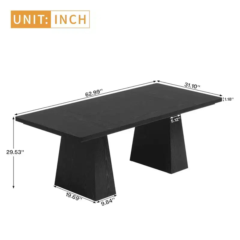 Bureau de direction de 63" - Bureau multifonctionnel d'étude, d'écriture et de jeu avec bords incurvés pour bureau à domicile