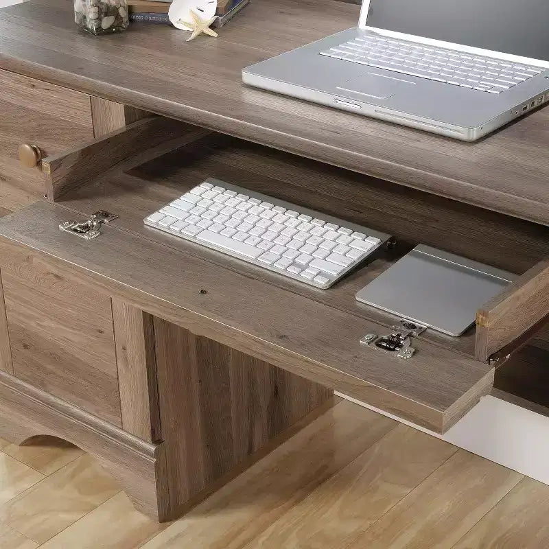 Bureau informatique multi-usages avec tiroir – Finition Chêne Salé 43.5 x 19.40 x 28.98
