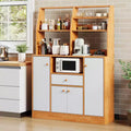 Meuble de cuisine avec tiroirs – Buffet en bois avec portes, étagère réglable, étagère de rangement, station de café pour salle à manger de cuisine