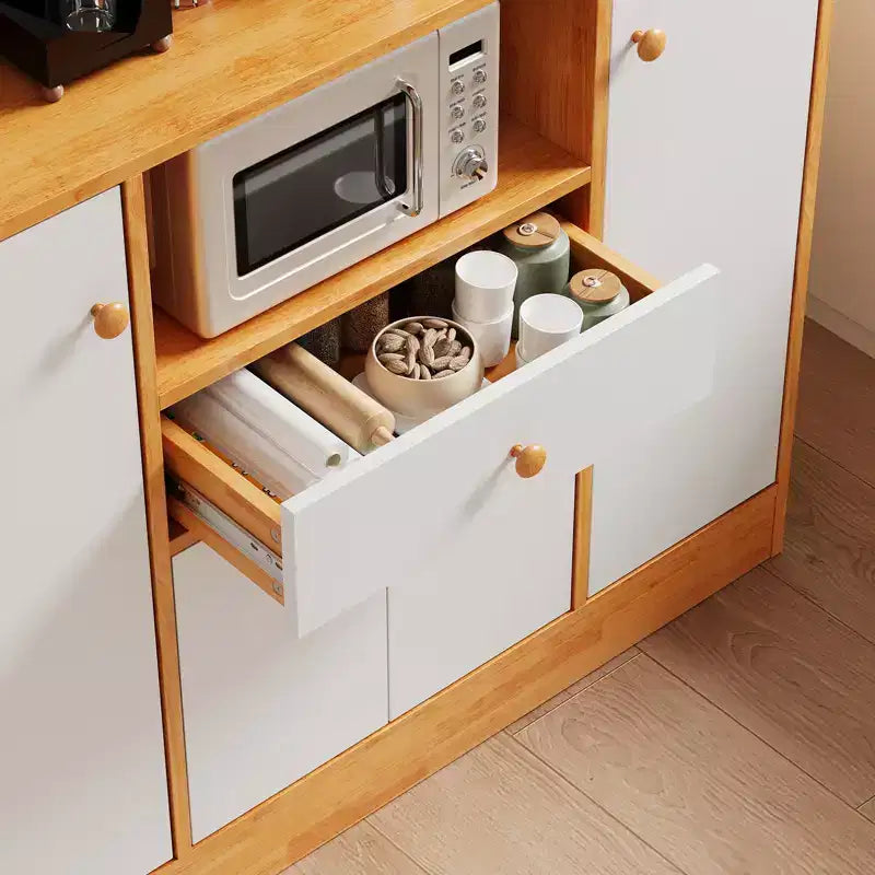 Meuble de cuisine avec tiroirs – Buffet en bois avec portes, étagère réglable, étagère de rangement, station de café pour salle à manger de cuisine