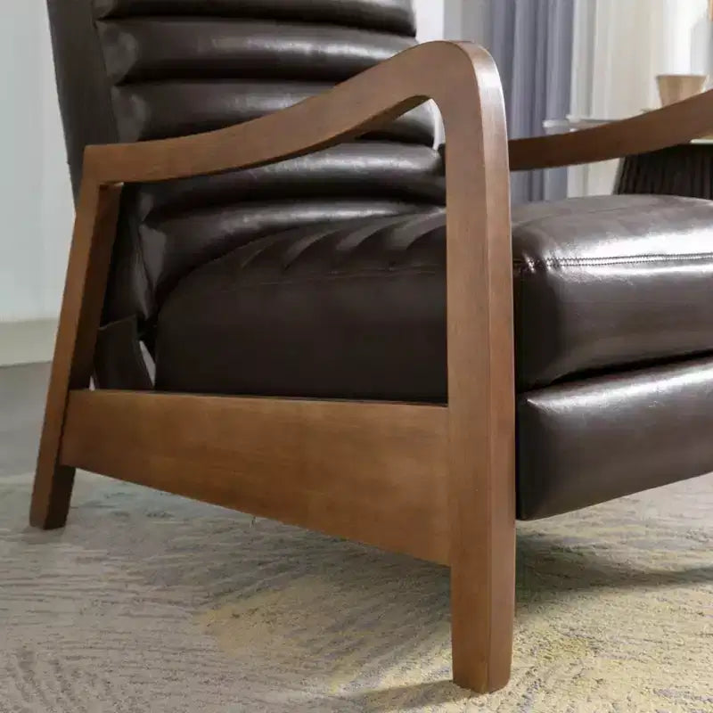 Fauteuil inclinable en cuir huilé ciré de 26 po avec repose-pieds pour le salon et la lecture