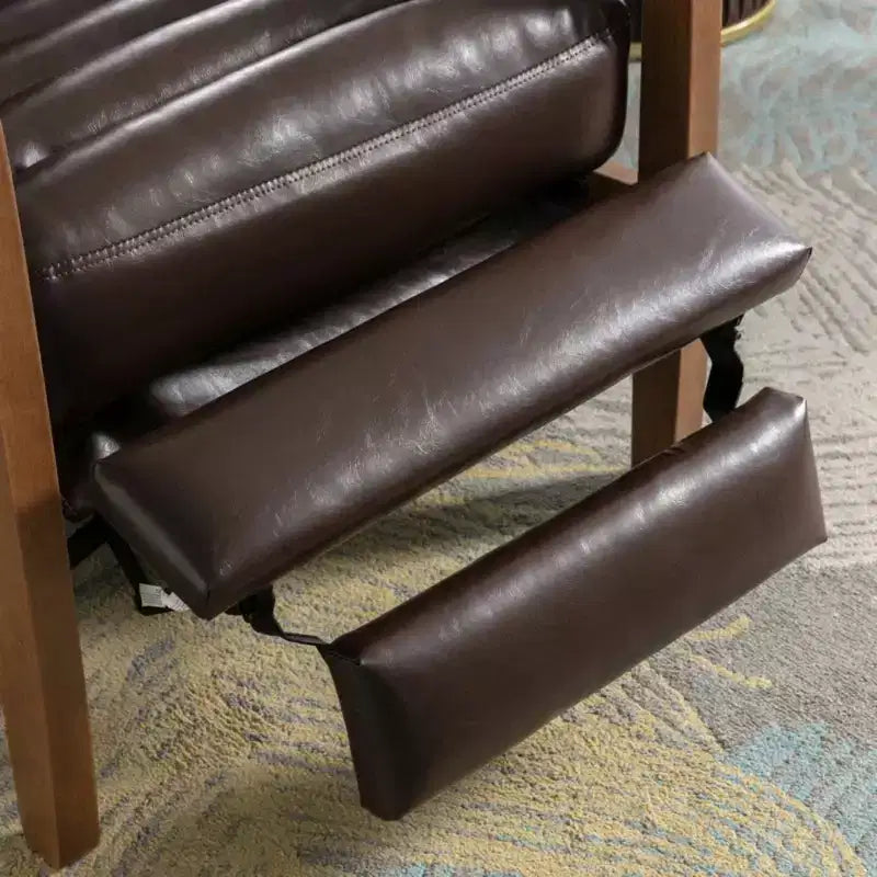 Fauteuil inclinable en cuir huilé ciré de 26 po avec repose-pieds pour le salon et la lecture