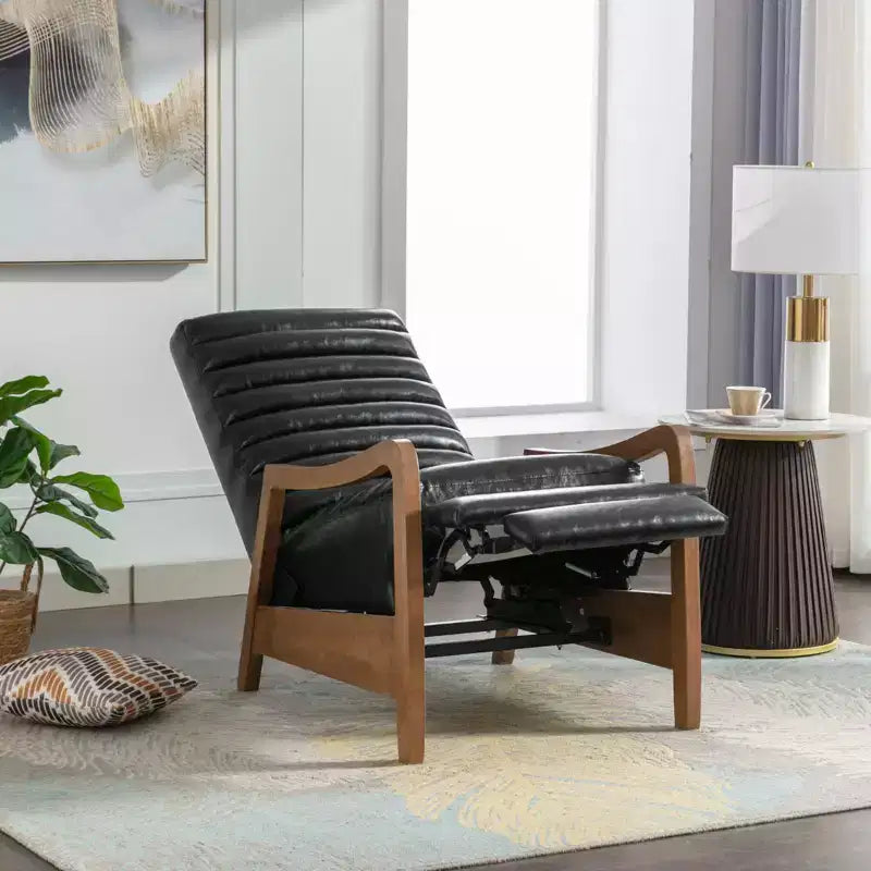 Fauteuil inclinable en cuir huilé ciré de 26 po avec repose-pieds pour le salon et la lecture